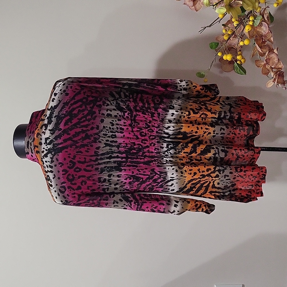 Multiples Top Ombre Animal Print Sheer Mesh Artsy Stretch, XL, Exellent conditio - Picture 6 of 6